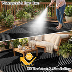 Outdoor Rug for Patio Waterproof Reversible Large