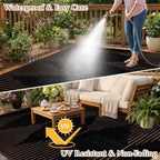 Outdoor Rug for Patio Waterproof Reversible Large