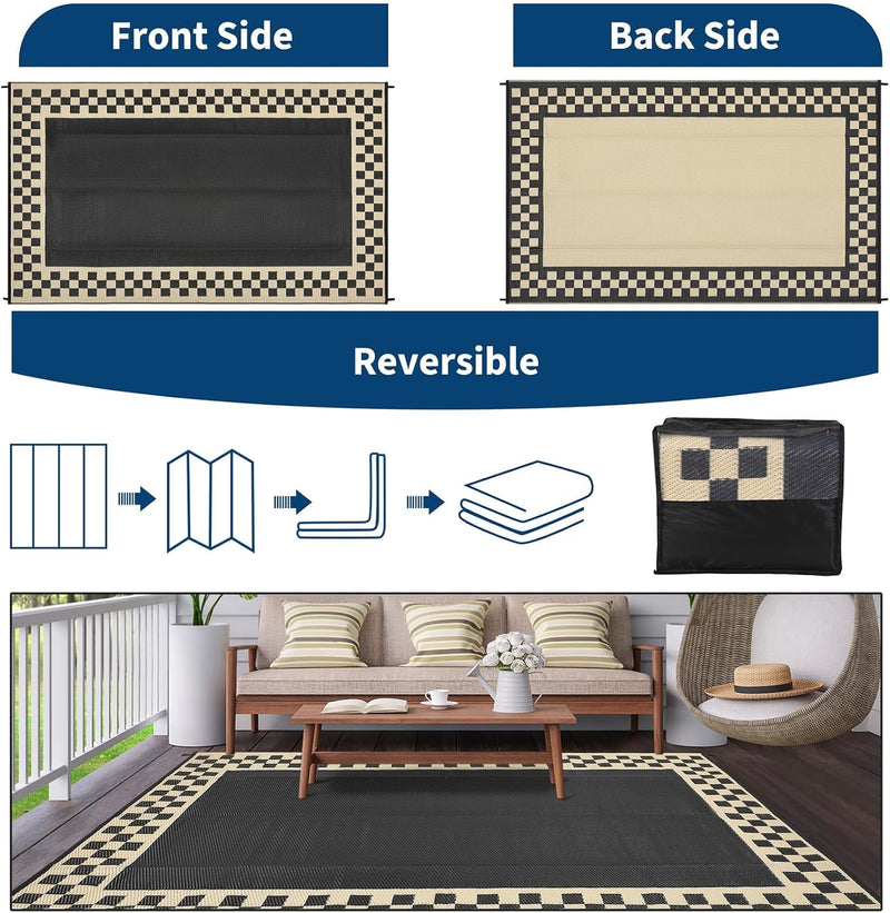 Outdoor Rug Portable Reversible