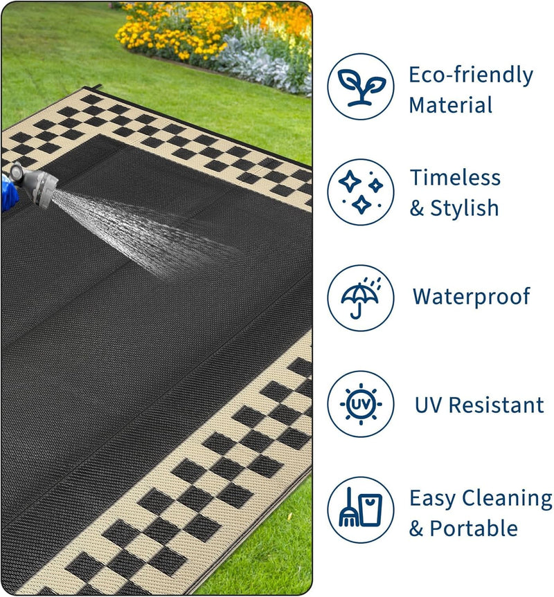 Outdoor Rug Portable Reversible