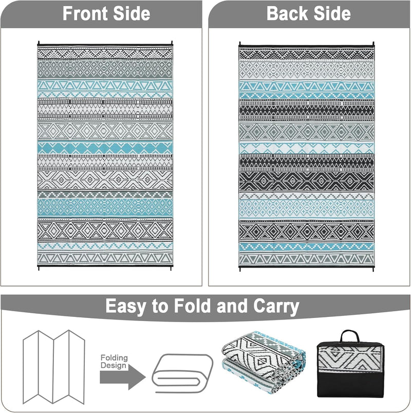 Outdoor Rug Portable Reversible