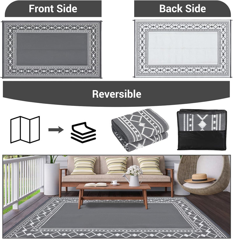 Outdoor Rug Portable Reversible