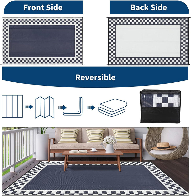Outdoor Rug Portable Reversible