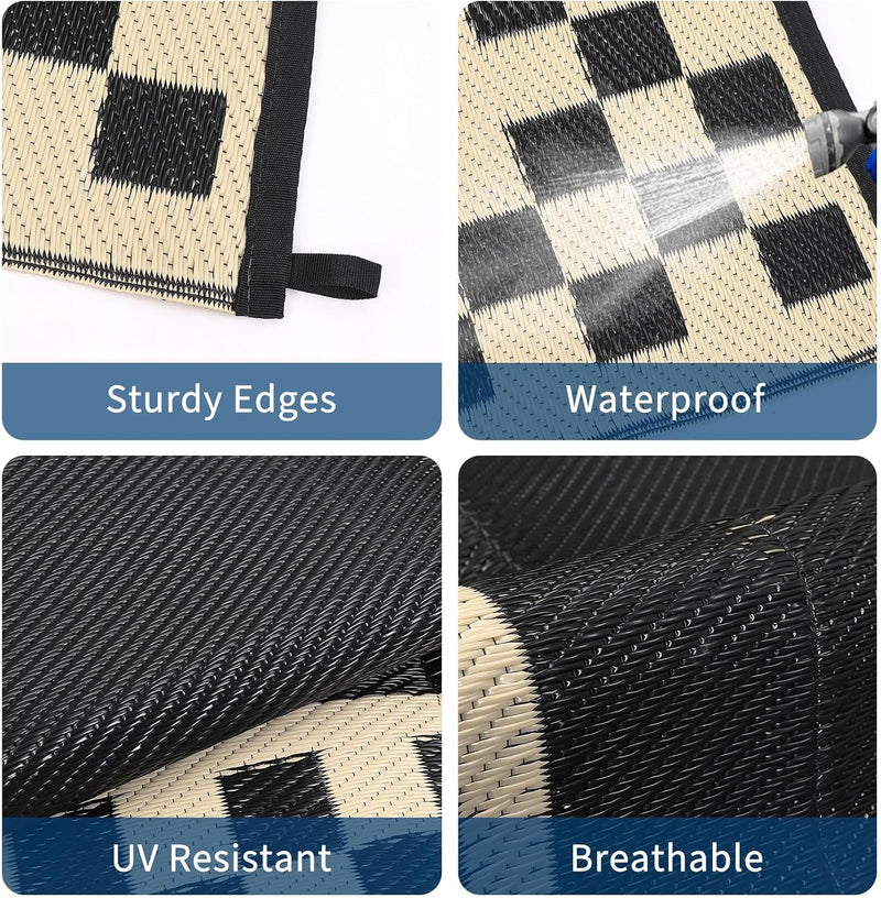 Outdoor Rug Portable Reversible