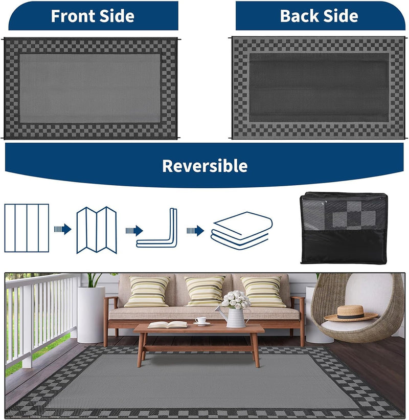 Outdoor Rug Portable Reversible