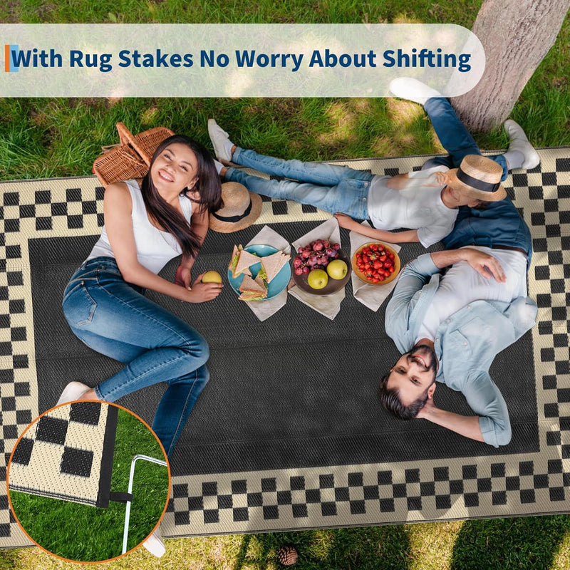 Outdoor Rug Portable Reversible