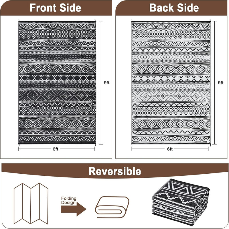 Outdoor Rug Waterproof Reversible