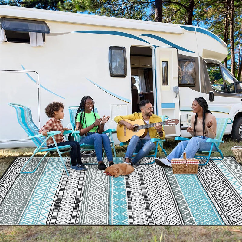 Small Outdoor Rug Waterproof Reversible Patio Portable