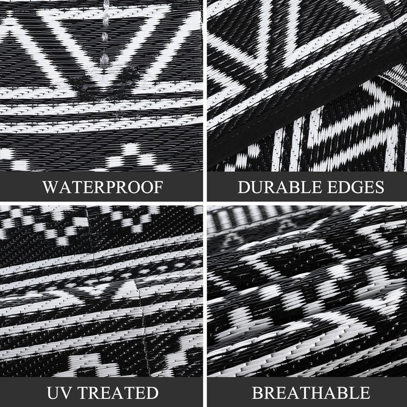 Outdoor Rug Waterproof Reversible