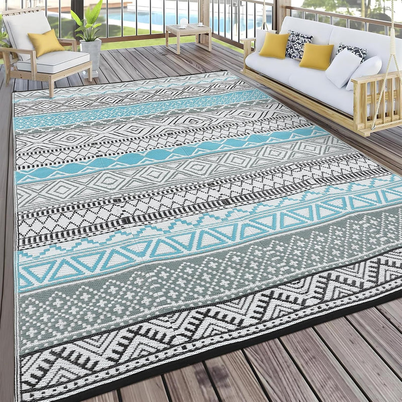 Small Outdoor Rug Waterproof Reversible Patio Portable