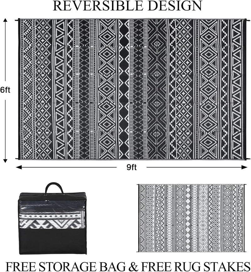 Outdoor Rug Waterproof Reversible