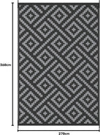 Outdoor Rug Waterproof Reversible Coffee and Large