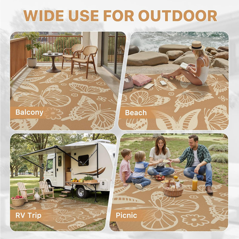 Outdoor Rug Waterproof Reversible Garden Carpet UV