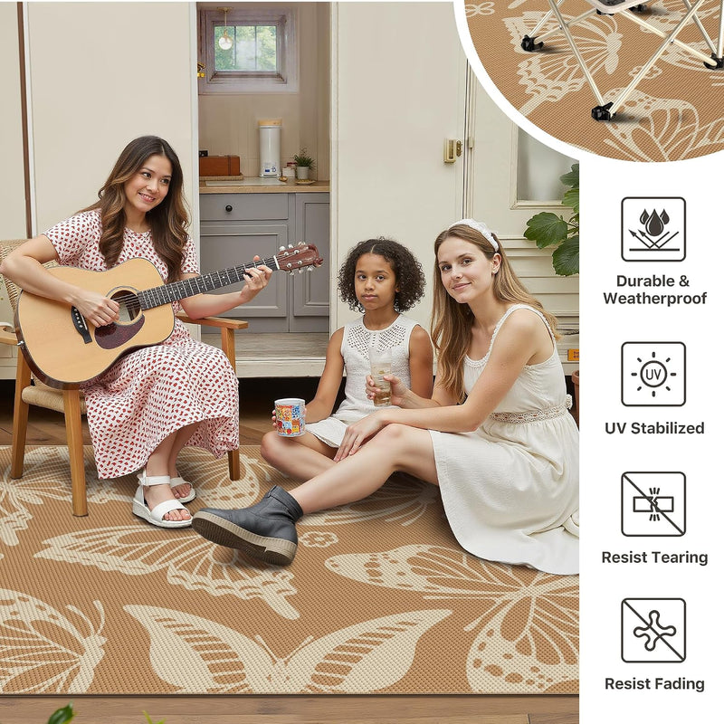 Outdoor Rug Waterproof Reversible Garden Carpet UV