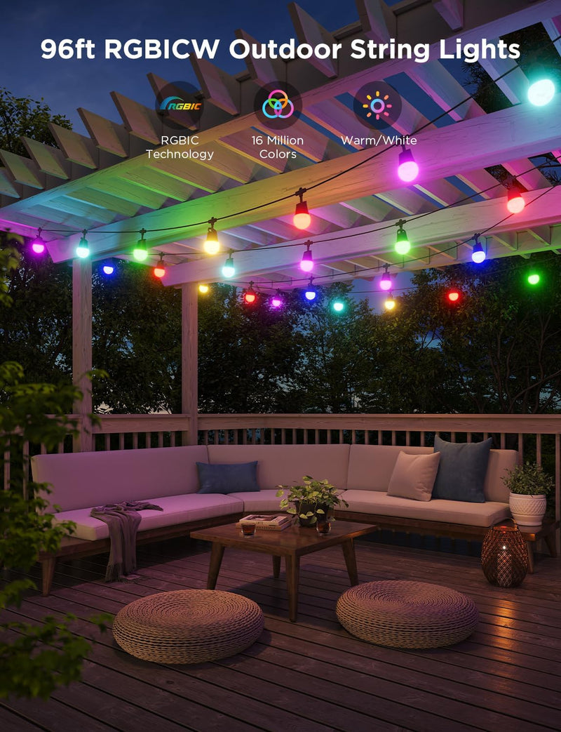 Outdoor Smart String Lights2 30m Dimmable Rgbicw Lights