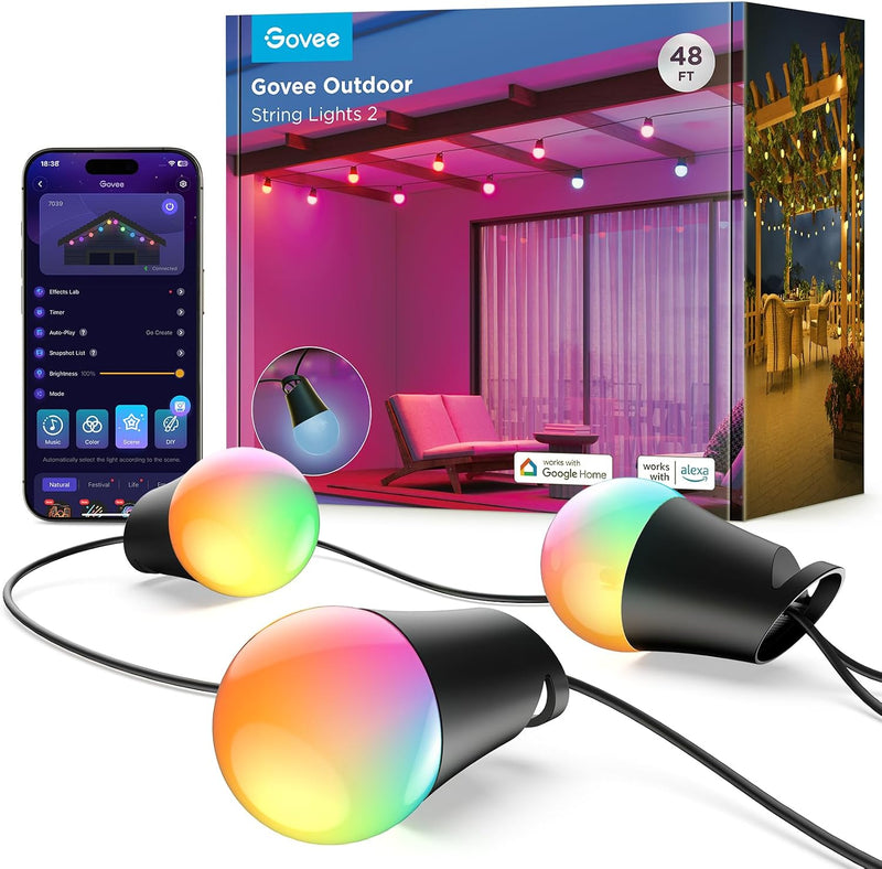 Outdoor Smart String Lights2 30m Dimmable Rgbicw Lights