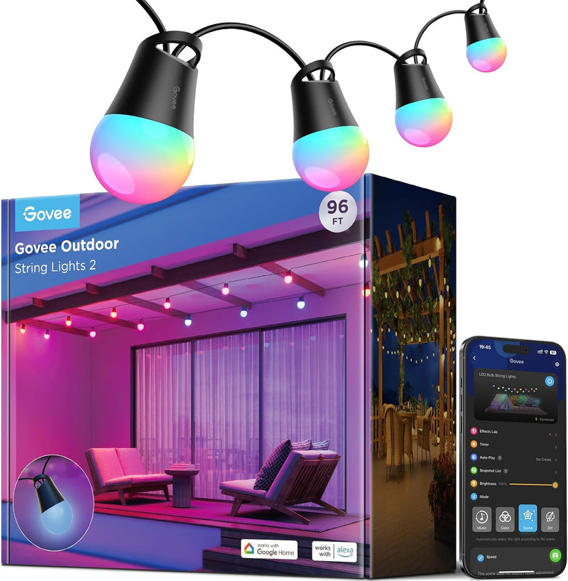 Outdoor Smart String Lights2 30m Dimmable Rgbicw Lights