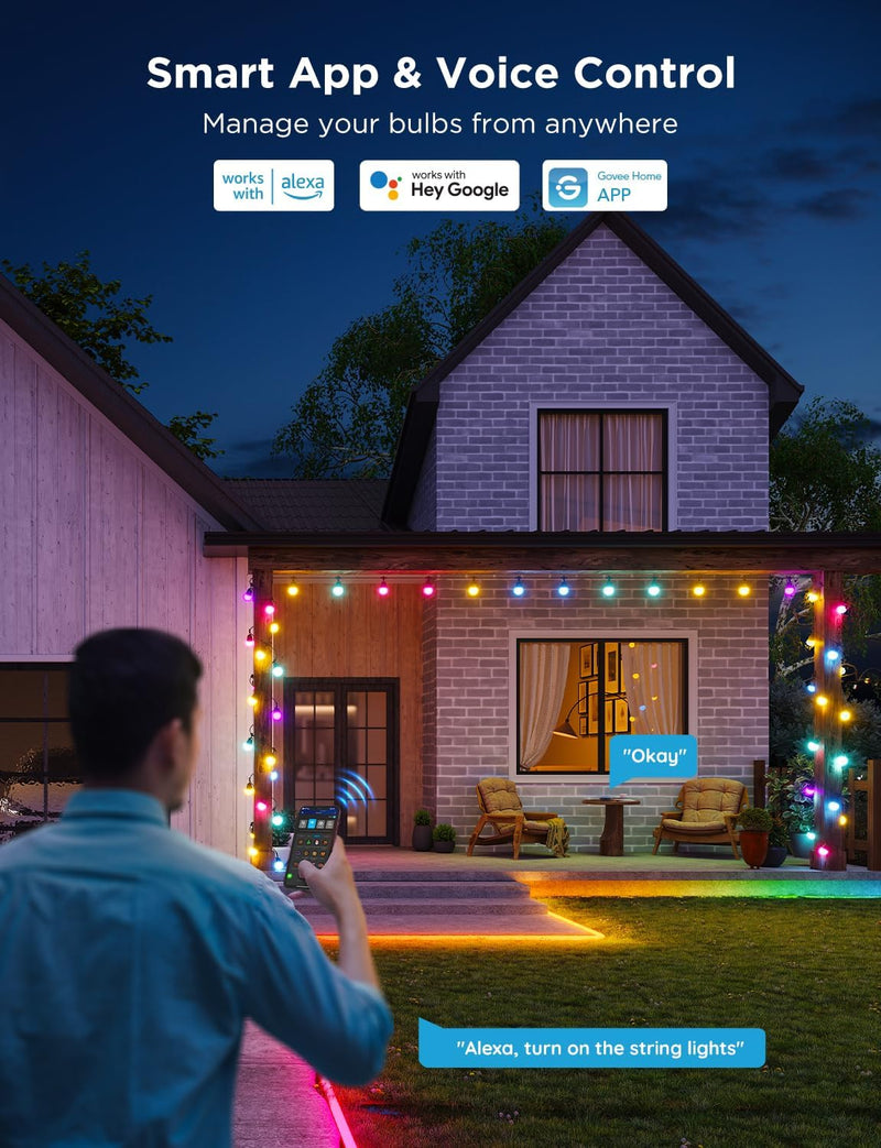 Outdoor Smart String Lights2 30m Dimmable Rgbicw Lights