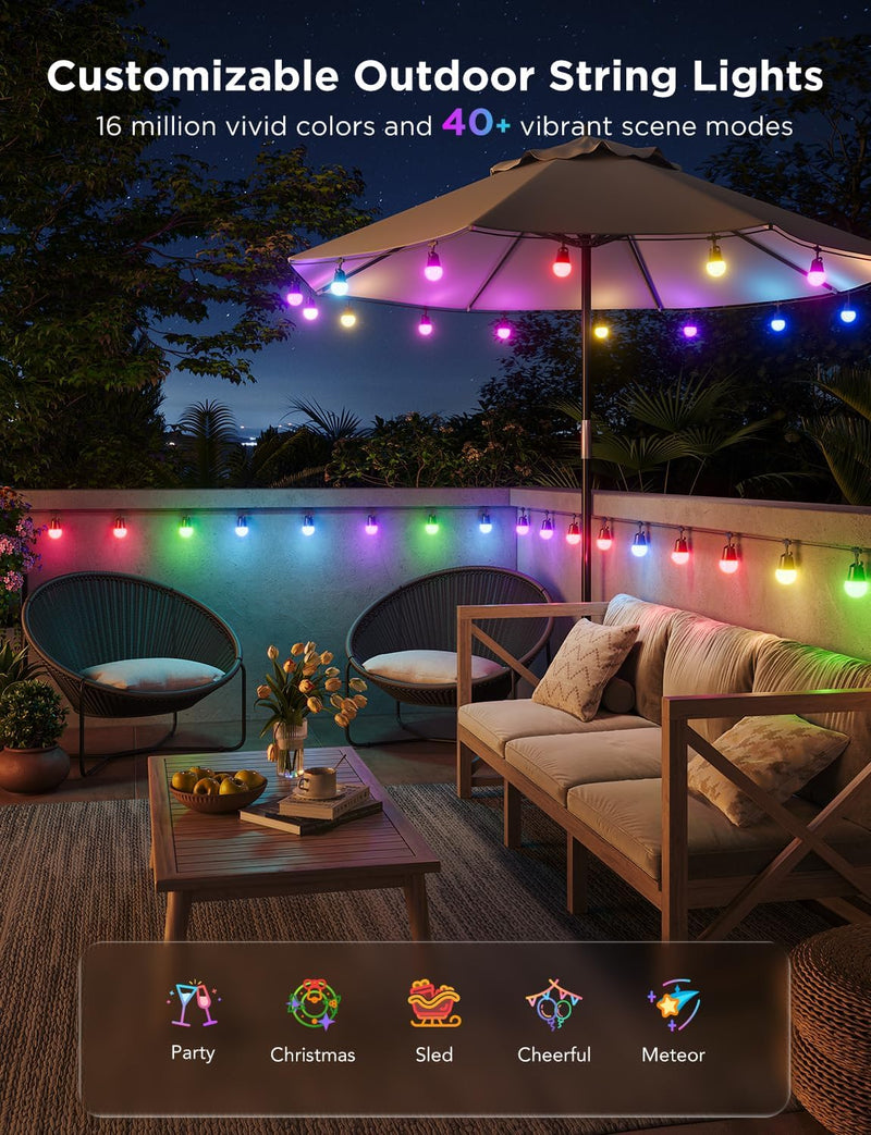 Outdoor Smart String Lights2 30m Dimmable Rgbicw Lights