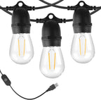 Outdoor String Lights 100FT LED Festoon Garden 30
