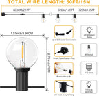 Outdoor String Lights 100FT LED Festoon Garden 30