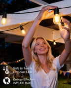 Outdoor String Lights 100FT LED Festoon Garden 30