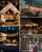 Outdoor String Lights 100FT LED Festoon Garden 30