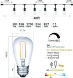 Outdoor String Lights LED 15m S14 48FT Festoon