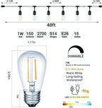 Outdoor String Lights LED 15m S14 48FT Festoon