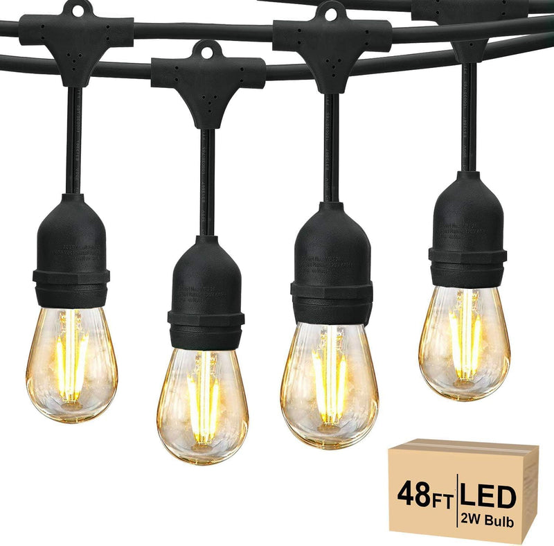 Outdoor String Lights LED 15m S14 48FT Festoon