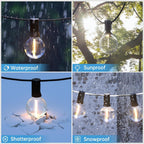 Outdoor String Lights Main Powered 60m Linkable Festoon
