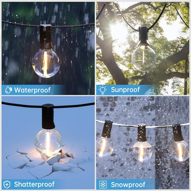 Outdoor String Lights Main Powered 60m Linkable Festoon