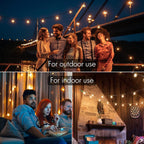Outdoor String Lights Main Powered 60m Linkable Festoon