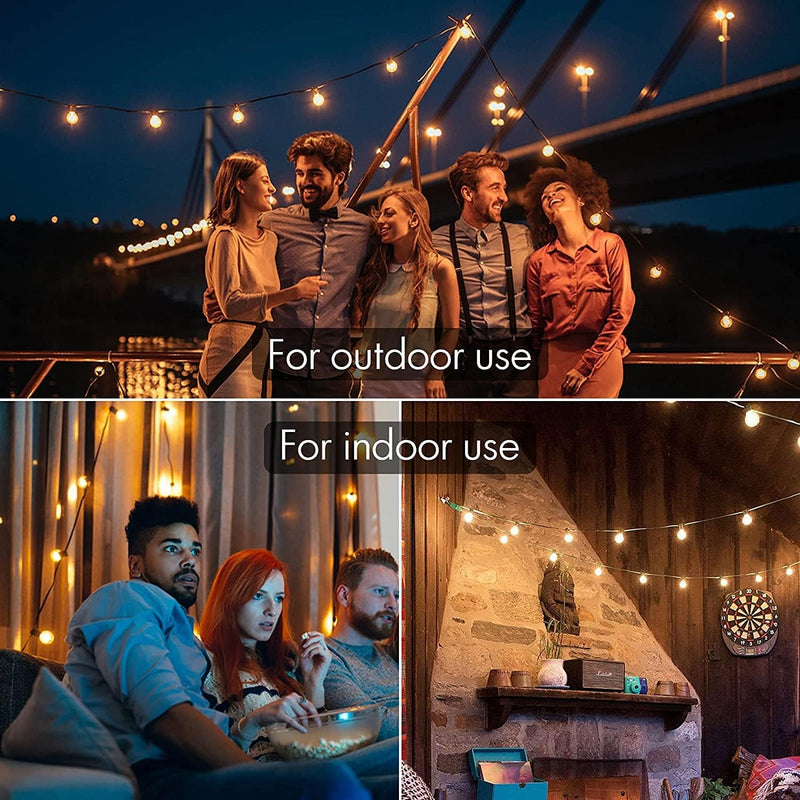 Outdoor String Lights Main Powered 60m Linkable Festoon