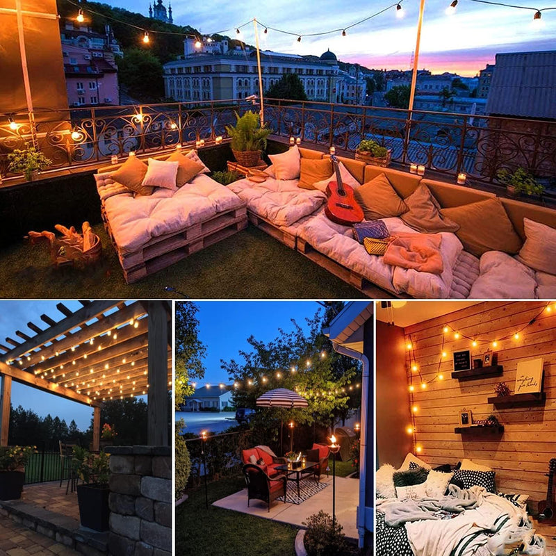 Outdoor String Lights Main Powered 60m Linkable Festoon