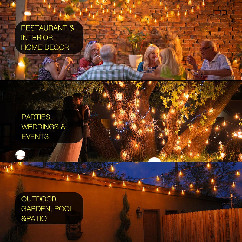 Outdoor String Lights Mains Powered 120FT 36m Garden