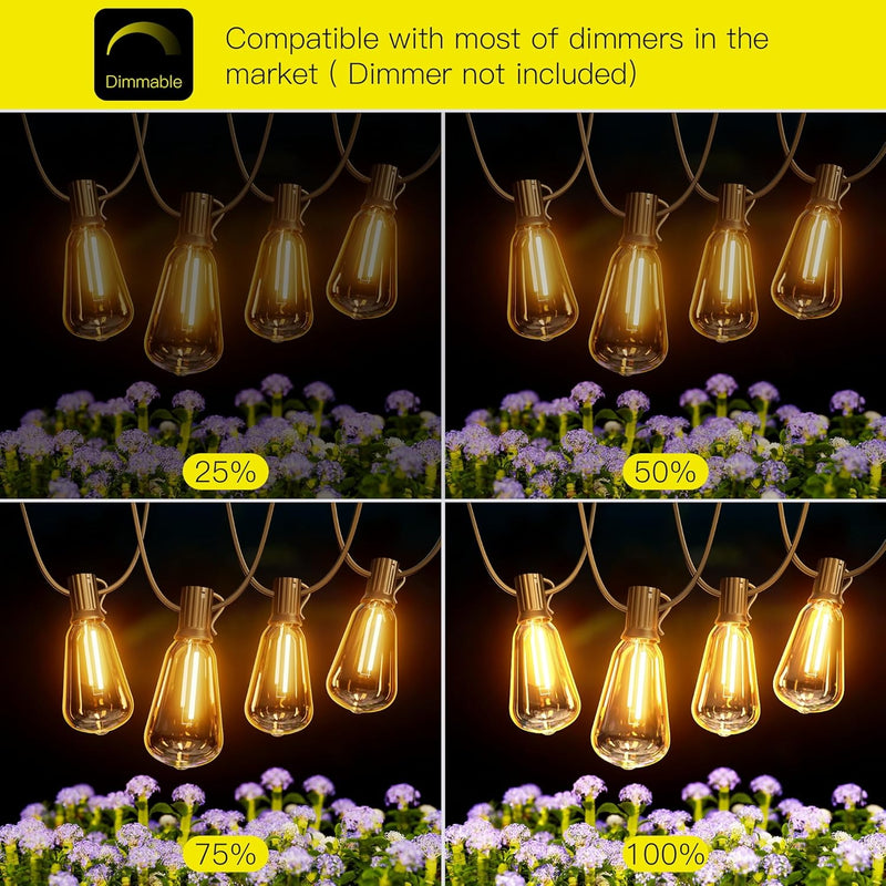 Outdoor String Lights Mains Powered 120FT 36m Garden