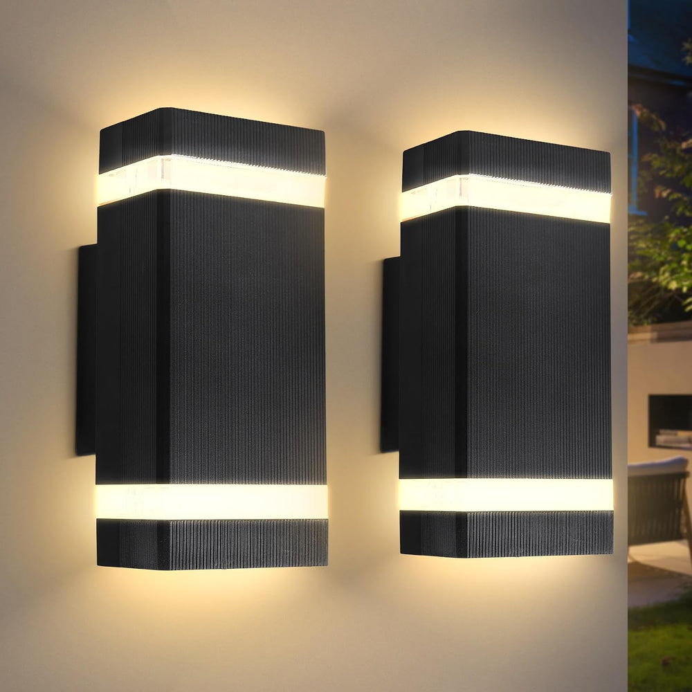 Outdoor Wall Lights Mains Powered Aluminium Base 3000K