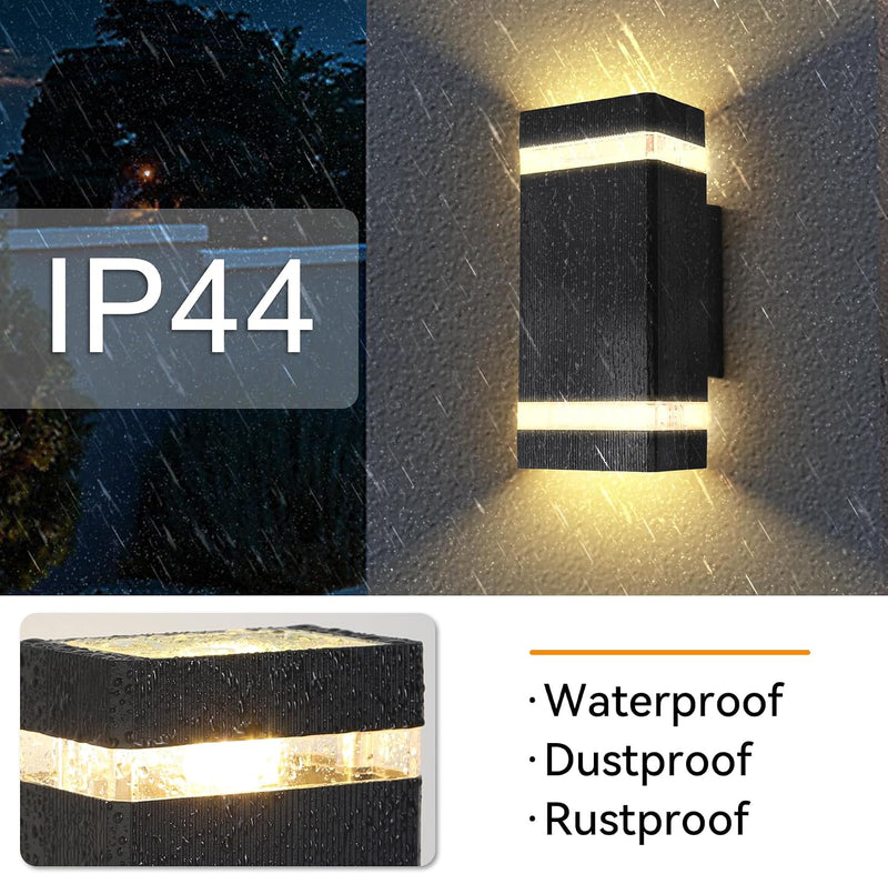 Outdoor Wall Lights Mains Powered Aluminium Base 3000K