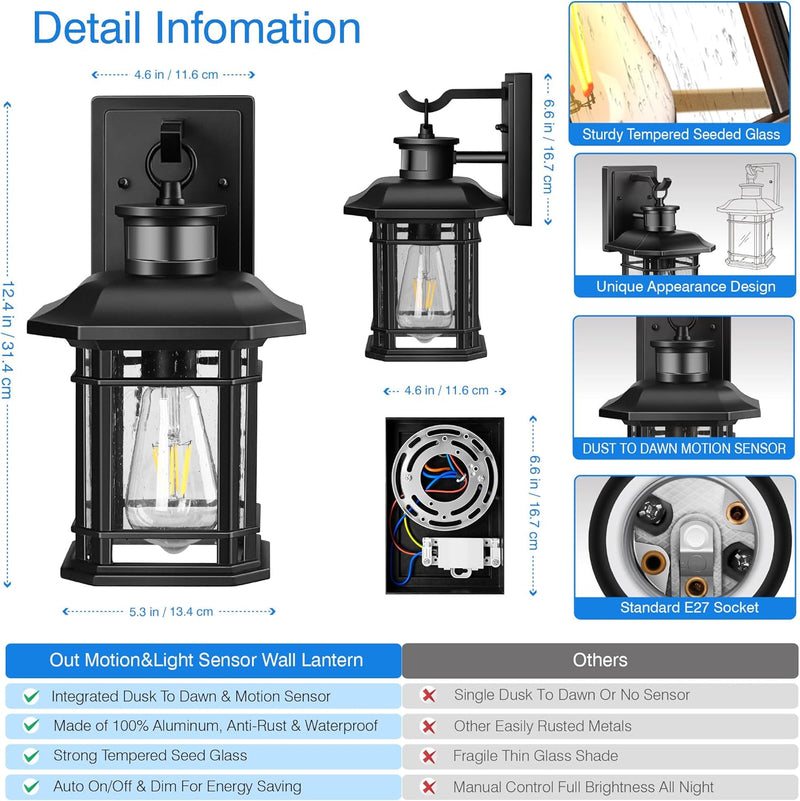 Outdoor Wall Lights Mains Powered Porch Light