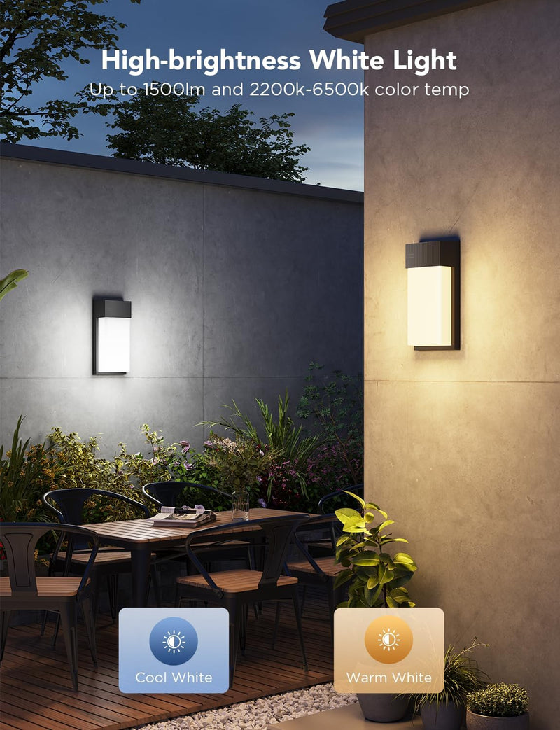 Outdoor Wall Lights Rgbic 1500lm Smart LED (2 Pack)