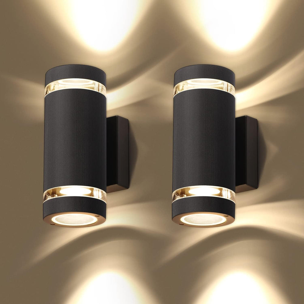 Outdoor Wall Lights Up Down Outside Mains Powered (2 Pack)