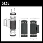 Outdoor Wall Lights Up Down Outside Mains Powered (2 Pack)