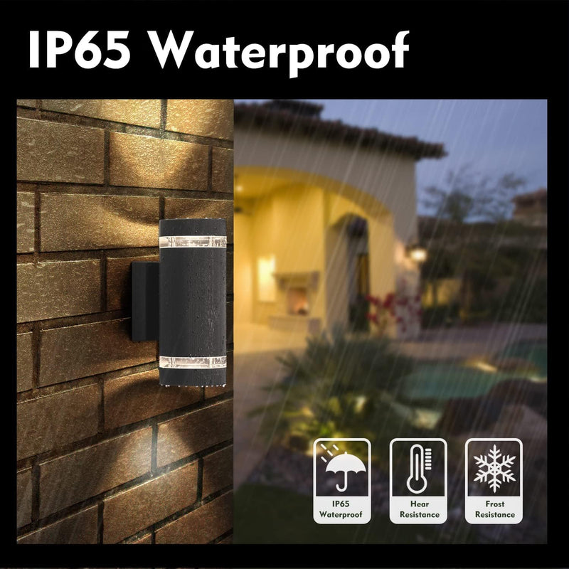 Outdoor Wall Lights Up Down Outside Mains Powered (2 Pack)