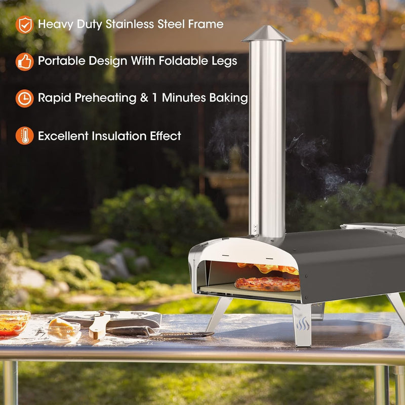 Outdoor Pellet Wood Fired Pizza Oven for Garden
