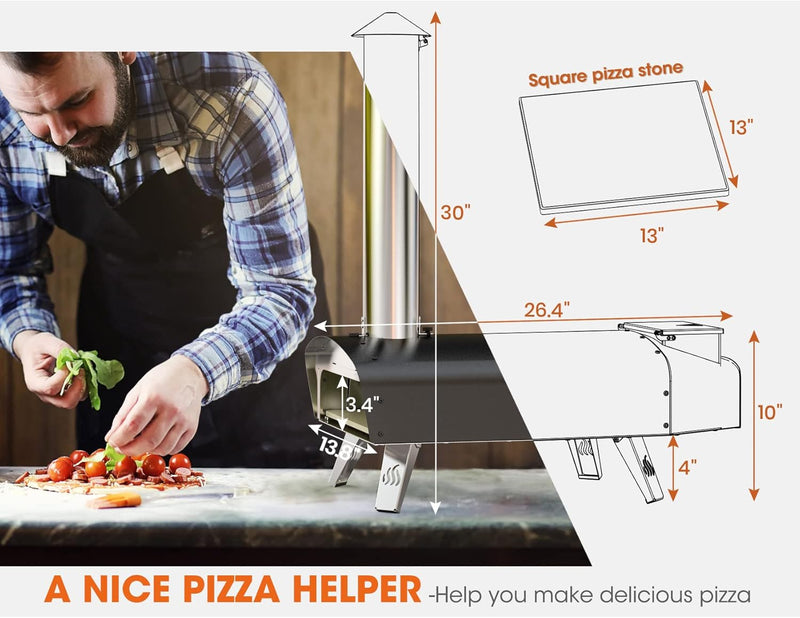 Outdoor Pellet Wood Fired Pizza Oven for Garden