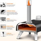 Outdoors 12 Inch Wood Pellet Pizza Oven Portable