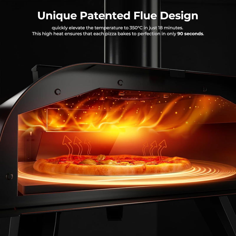 Outdoors 12 Inch Wood Pellet Pizza Oven Portable