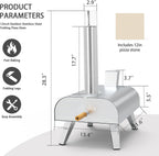 Outdoors 12 Inch Wood Pellet Pizza Oven Portable