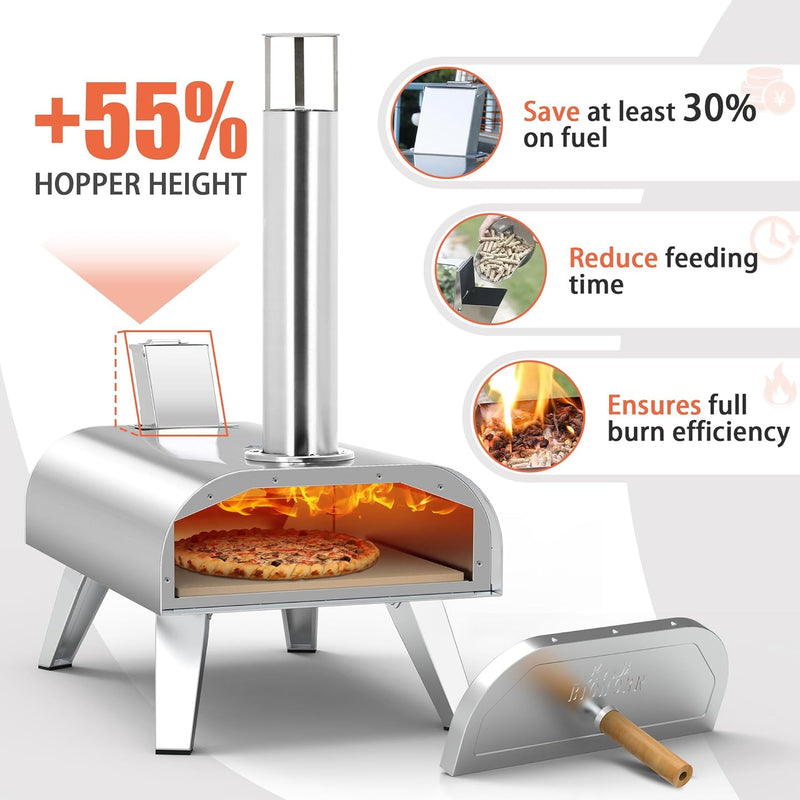Outdoors 12 Inch Wood Pellet Pizza Oven Portable